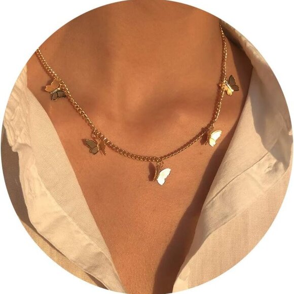 Jewelry - Layered Necklaces for Women - 14K Dainty Gold Plated Layering Chokers Necklaces